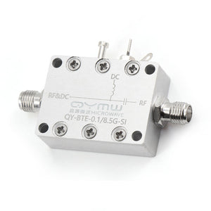 QY-BTE-0.1/8.5G-SI 0.1-8.5GHz Bias Tee RF Coaxial DC Block Bias Tee SMA Aluminum Alloy Shell