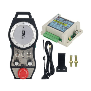 SWGP 6Axis Wireless MPG CNC Handwheel Pendant w/ Emergency Stop 100PPR for FANAC SIEMENS MITSUBISHI