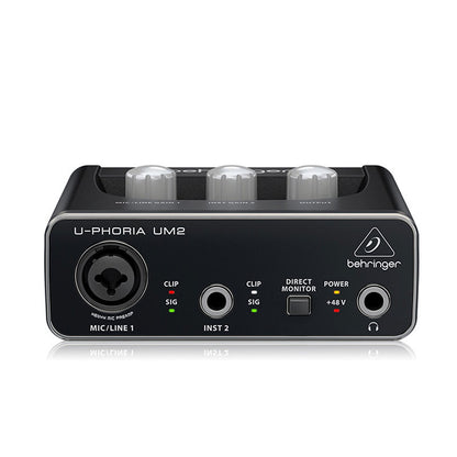 U-PHORIA UM2 Original 2x2 USB Sound Card Audiophile Audio Interface with Mic Preamp for Behringer
