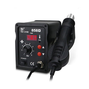700W 858D Black Hot Air Gun Station Repair Tool with Digital Display for Soldering and Desoldering
