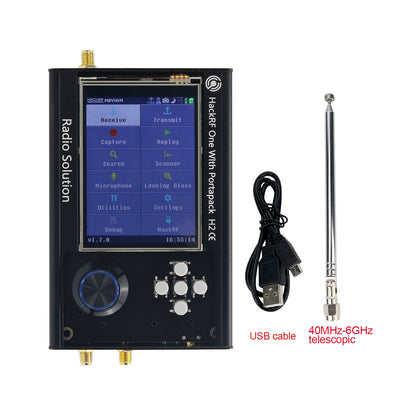 1MHz-6GHz Assembled SDR Radio with PortaPack H2 + HackRF One R9 V2.0.0 + 1 Antenna + Data Cable