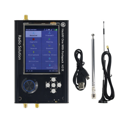 1MHz-6GHz V2.0.0 SDR Radio HackRF One R9 + PortaPack H2 Assembled + 2 Antennas + Data Cable