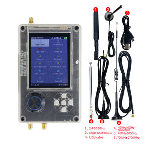HackRF One R9 V2.0.0 + Upgraded PortaPack H2 + Plastic Shell Assembled + 5 Antennas + USB Cable