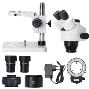 7045 Simul-Focal Trinocular Microscope 3.5-50X Stereo Digital Industrial Microscope Video Camera for Soldering Repair