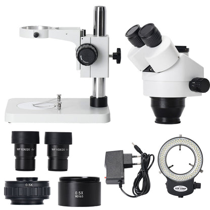 7045 Simul-Focal Trinocular Microscope 3.5-50X Stereo Digital Industrial Microscope Video Camera for Soldering Repair