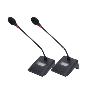 TZT U608 Professional UHF Microphone Wireless System with 2 Gooseneck Microphones for Conference