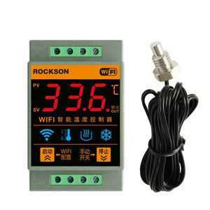 WF96T Wifi Temperature Controller Thermostat + 2M/6.6FT M8 Thread Probe for Alarm App Remote Control