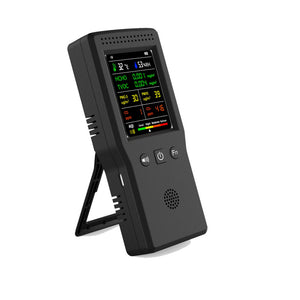 9-In-1 Air Quality Monitor Tester (Black) for Temperature Humidity HCHO TVOC PM2.5 PM10 CO CO2 AQI