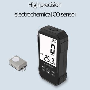 1000PPM 6-Year Life CO Detector Carbon Monoxide Meter (Black) with Large Color Screen &amp; Sound Alarm