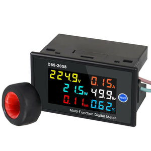 D85-2058 AC200-450V Multifunction Digital Multimeter Tester Voltage Current Frequency Power Monitor