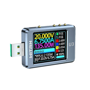 WITRN Grey CNC U3 Alloy Version USB Tester Voltage Current Meter PD3.1 Cheater PPS Fast Charging UFCS Aging EPR