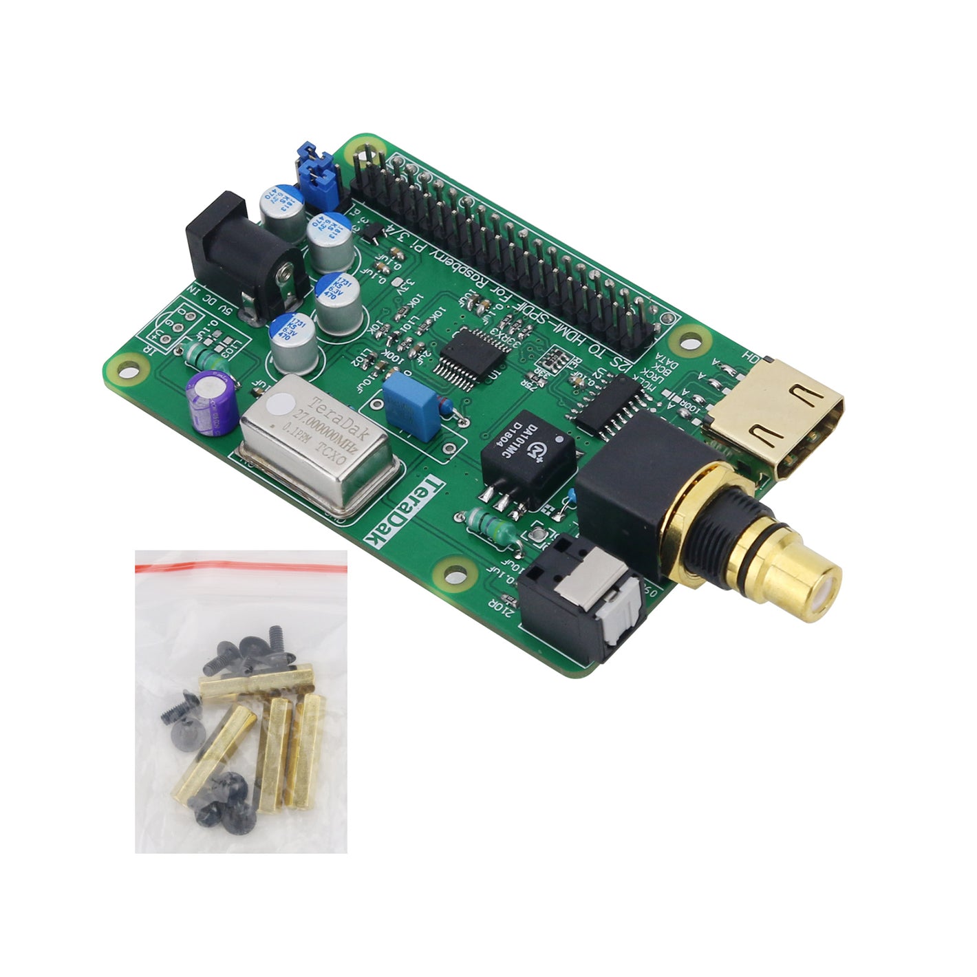 Digital Expansion Board IS HDMI-Compatible Optical Fiber Coaxial Output for Raspberry Pi 4B Support DSD64 128 256 512