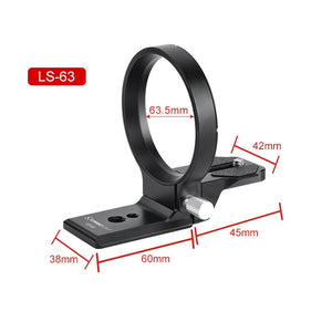 LS-63 Metal Lens Collar Great Stability and Balance Ring Lens Support with Arca Swiss Plate Collar Mount