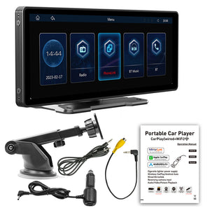 B5303 10.26&quot; 1600x600 Portable Car Player MP5 Player Vehicle Bluetooth Radio for CarPlay Androidauto