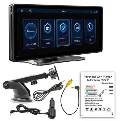 B5303 10.26&quot; 1600x600 Portable Car Player MP5 Player Vehicle Bluetooth Radio for CarPlay Androidauto