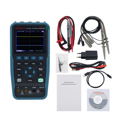 HO102S 100M Digital Oscilloscope 3 in 1 Dual Channel Portable Oscilloscope with Built-in Multimeter Function