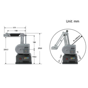 UltraArm P340 Intelligent Mechanical Arm Multifunctional Full Metal Robot Arm for Arduino Platform