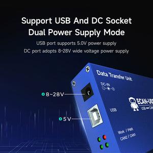 ECAN-U01S Dual-Channel USB To CAN Adapter Converter CAN Bus Analyzer Debugger Data Transfer Unit