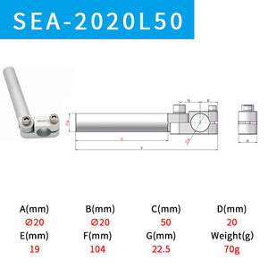CRG SEA-2020L50[7.Y00392] Mechanical Elbow Arm Universal Robot Arm Joint Gripper Accessory for Fixing Stand Connection