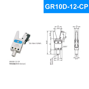 CRG GR10D-12-CP 28N Mechanical Arm Mini Sprue Gripper Pneumatic Clamp with PNP Sensor (Helical Tooth)