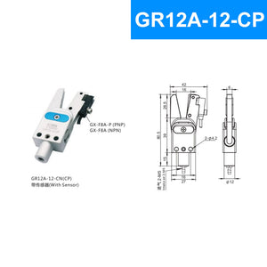 CRG GR12A-12-CP 28N Mechanical Arm Mini Sprue Gripper Pneumatic Clamp with PNP Sensor (Diamond-shape Tooth)