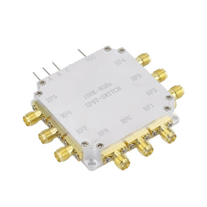 LF-8GHz 100K-8GHz SP8T Switch RF Switch with Metal Shell High Isolation Low Insertion Loss
