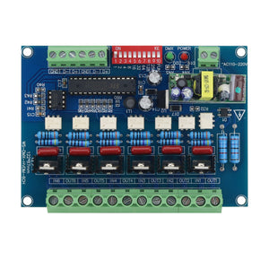 6-Channel DMX512 Dimmer 220V Silicon Controlled Rectifier SCR Digital Silicon Box Incandescent Lamp Dimmer Module