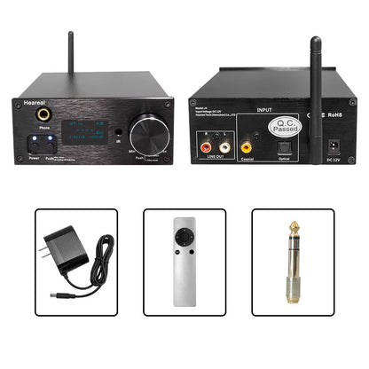 J3 Bluetooth Audio Decoder Wireless Receiver DAC 9038 Optical Fiber Coaxial Power Amplifier without USB Input