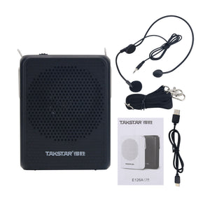 TAKSTAR E126A Black Portable Voice Amplifier Wired Speaker Microphone Support Fast Charging for Teaching/Training