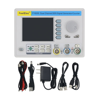 Dual Channel DDS Function Signal Generator Frequency Counter w/ 3.2&quot; LCD FY6200-60M 60MHz