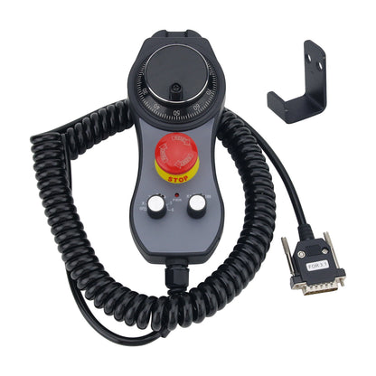 CNC 4-Axis 1 &amp; 100 Pulse MPG CNC Handwheel with Emergency Stop and Self-Reset (Plug for DDCS V3.1)