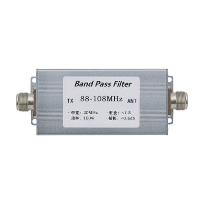 Band Pass Filter BPF 88-108MHz Bandpass Filter Anti-Interference High Receiving Sensitivity 100W