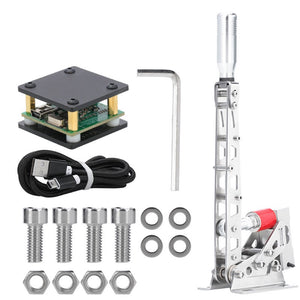 Simplayer PC Game Handbrake Driver-Free USB Handbrake with Silver Handle for Logitech Thrustmaster