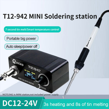 QUICKO T12-942 Mini OLED T12 Solder Station Kit with T12-K Soldering Tip &amp; 907 Soldering Handle