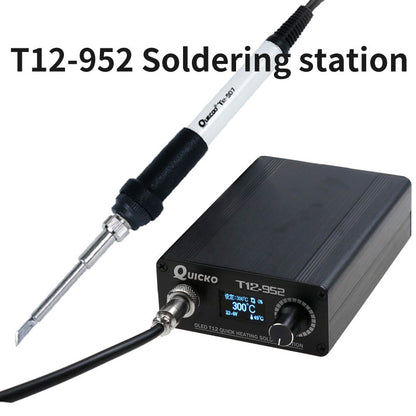 QUICKO T12-952 OLED T12 Quick Heating Solder Station Kit EU w/ 907 Soldering Handle &amp; Soldering Tip