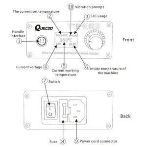 QUICKO T12-956 OLED T12 Quick Heating Solder Station Kit with Soldering Handle &amp; EU Power Cable