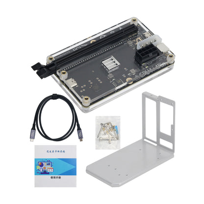 Graphics Card Dock External GPU Dock Set with 100cm/39.4&quot; USB4 Data Cable and White Bracket for FLEX