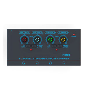 Recordio Blue GAX-PX400 4-Channel Stereo Ultra-low Noise Headphone Amplifier with Mutual Non-interference Jack