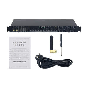 Black FX8 Preamplifier Multiple Audio Transmission Karaoke Reverb Effect Controller with USB Playing Function