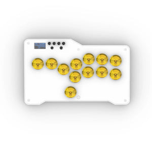 12-Button Arcade Controller Mini Fight Stick with Yellow Keycaps MX Switches &amp; Layout for Hitbox