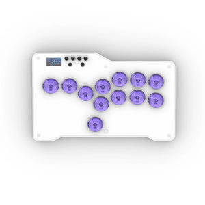 12-Button Arcade Controller Mini Fight Stick with Purple Keycaps MX Switches &amp; Layout for Hitbox