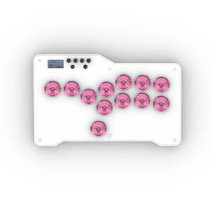 12-Button Arcade Controller Mini Fight Stick with Pink Keycaps MX Switches &amp; Layout for Hitbox