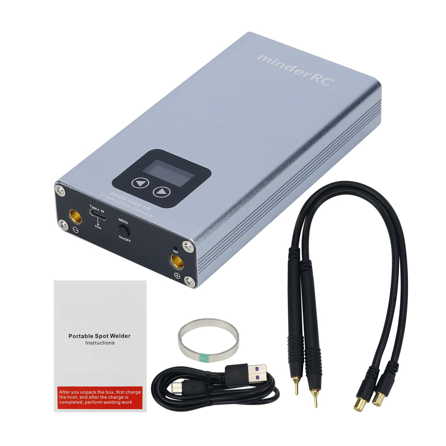 MinderRC DH30 Max Portable Pulse Spot Welder Battery Spot Welder with 10000mA Battery Color Screen