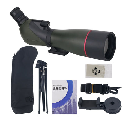BOSSDUN 25-75X 80MM HD Spotting Scope Zoom Monocular Telescope for Watching Birds Stars Scenes