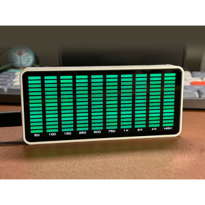 AK1016-GW Green LED 10-Band Music Spectrum Display Rhythm Light Supports Voice Control &amp; Wired Input