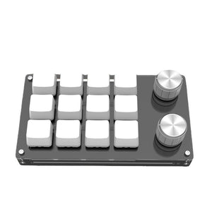 12-Key Custom Keyboard Small Keyboard with White Keycaps Suitable for Gamers Song Lovers &amp; Designers