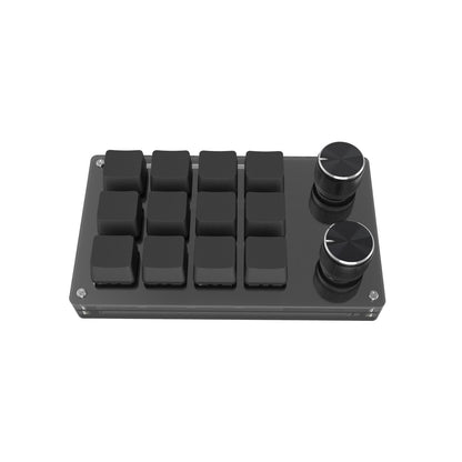 12-Key Custom Keyboard Small Keyboard with Black Keycaps Suitable for Gamers Song Lovers &amp; Designers