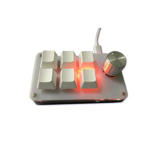 6-Key White Custom Mechanical Keyboard Small Keyboard with Keycaps Suitable for Gamer Players