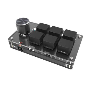 6-Key Black Custom Mechanical Keyboard Small Keyboard with Keycaps Suitable for Gamer Players