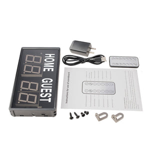4-Digit LED Score Board Portable Scoreboard for Basketball Table Tennis Billiards Badminton Games